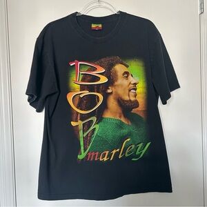 Lion of Judah Front & Back Graphic Black Bob Marley T-shirt
